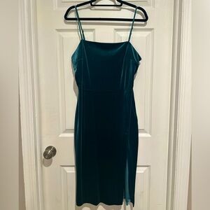 Green velvet dress